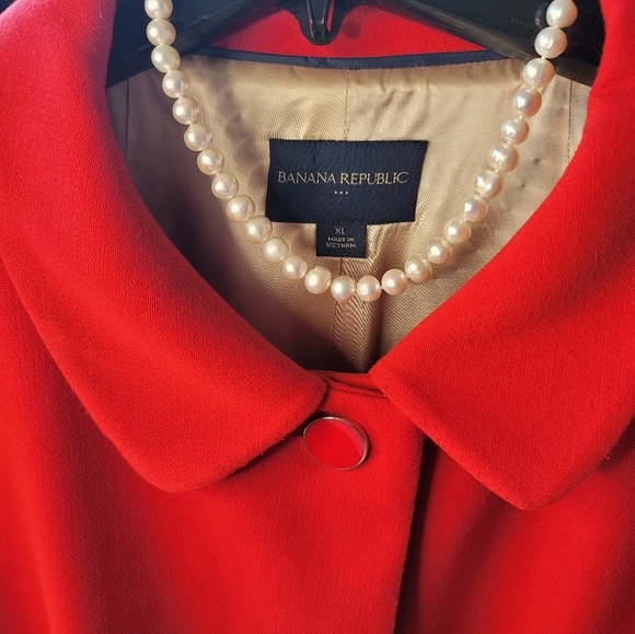 Banana Republic Red Car Coat Sz XL - Picture 7 of 7
